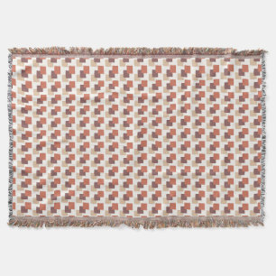 Manta Bloques en capas acurrucan al Naranja Brown Cream