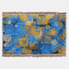 Manta Blue and Orange Concentric Circles Throw Blanket