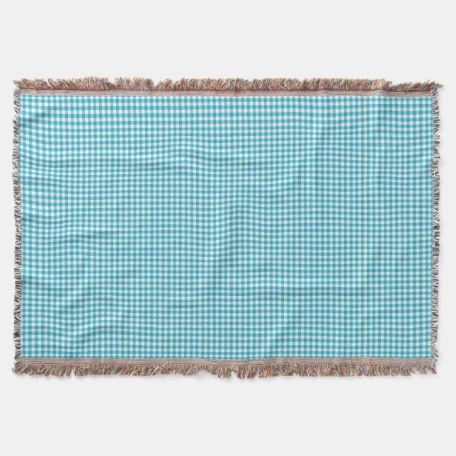 Manta Blue and white gingham patterned blanket  (Anverso)