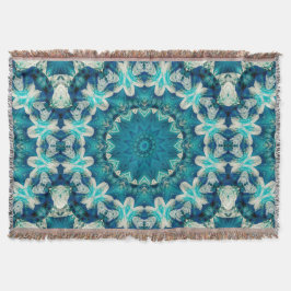 Manta Blue Aqua Mandala Rosette Retro Hippie