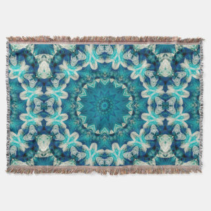 Manta Blue Aqua Mandala Rosette Retro Hippie