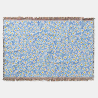 Manta Blue Daisy Floral Pattern