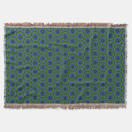 Manta Blue Green Floral Mandala Throw Blanket