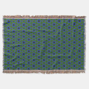Manta Blue Green Floral Mandala Throw Blanket