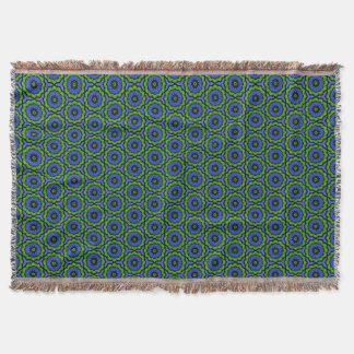 Manta Blue Green Floral Mandala Throw Blanket