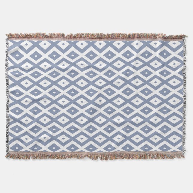 Manta Blue grey and white diamond pattern (Anverso)