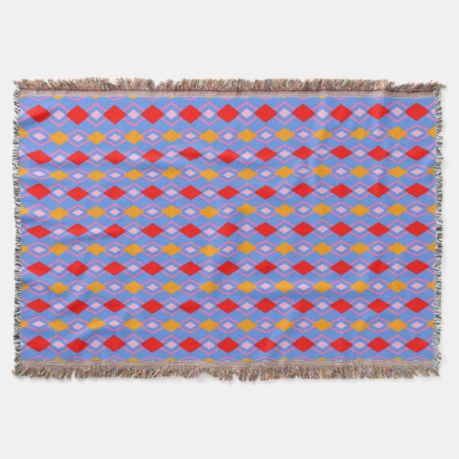 Manta Blue Harlequin Knot Throw Blanket (Anverso)