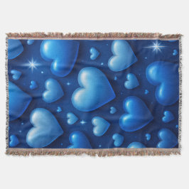 Manta Blue Hearts with Stars Pattern