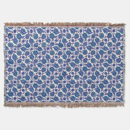 Manta Blue Iznik Flower Pattern