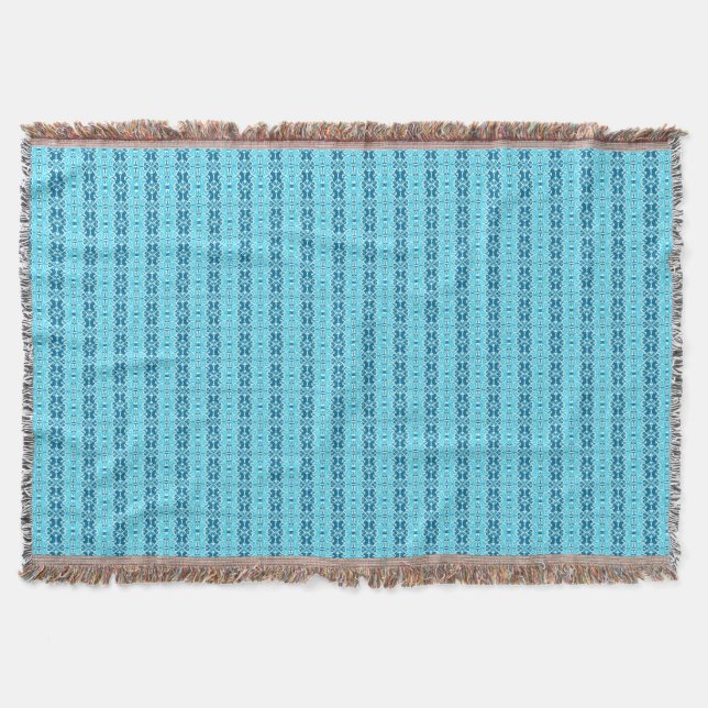 Manta Blue on Blue Boho Pattern Thleket Blanket (Anverso)