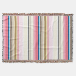 Manta Blue, pink, almond and coffee stripes