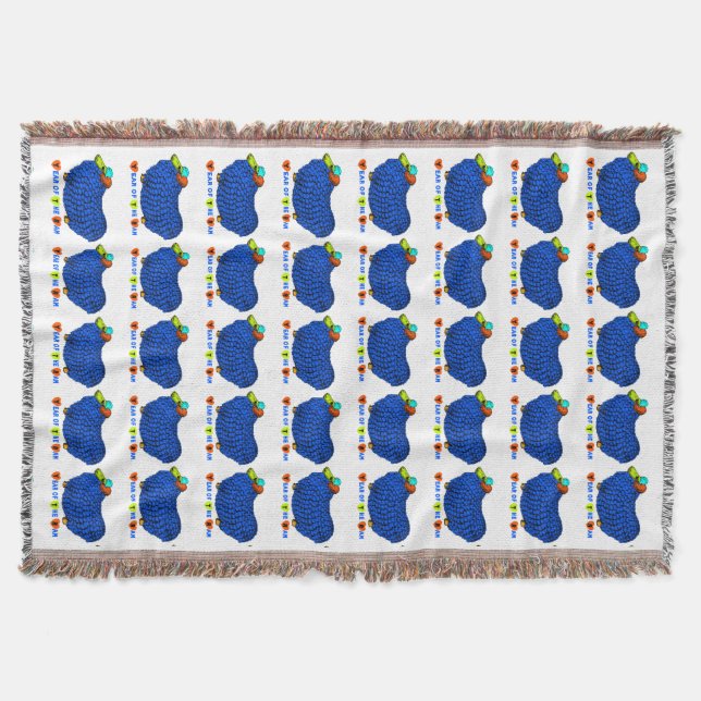 Manta Blue Ram Año Chino Zodiac Throw Blanket (Anverso)