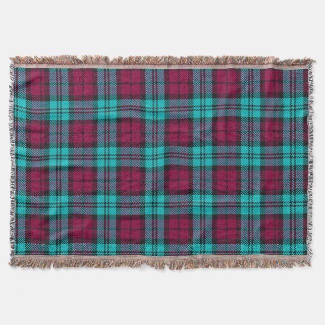 Manta Blue Red Campbell Tartán Blackwatch Plain (Anverso)