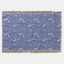 Blue Throw Blanket para los amantes de los perros