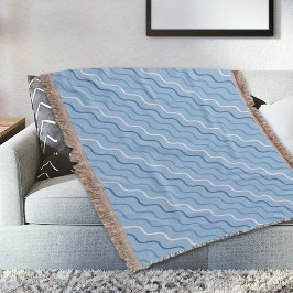 Manta Blue Waves Pattern Throw Blanket