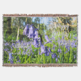 Manta Bluebells en flor - Día personalizado de la madre