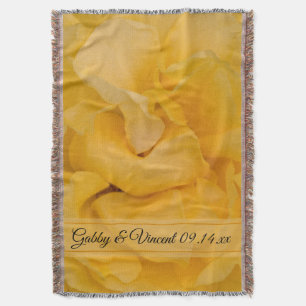 Manta Boda amarillo de la floral rosa Keepsake