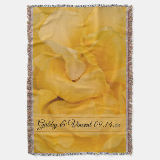 Manta Boda amarillo de la floral rosa Keepsake