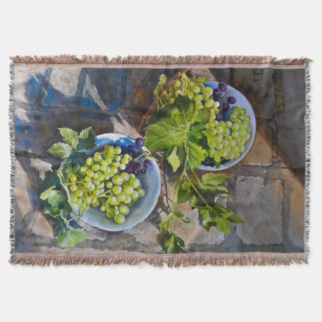 Manta Bodegón de Uva Verde Pintura (Anverso)