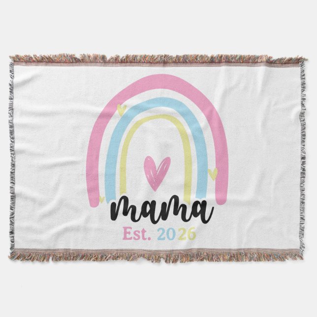 Manta Boho Arcoíris Personalizado Mama Año de Fundación  (Anverso)