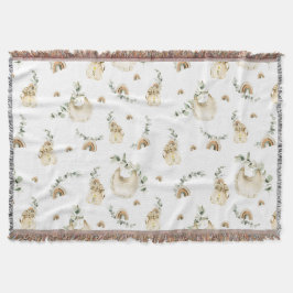 Manta Boho Baby Bibs Rainbows Patrón de vegetación botán