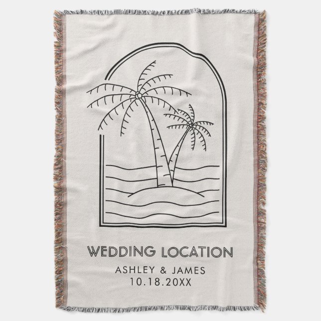 Manta Boho Beach Wedket for Bride & Groom (Frente vertical)
