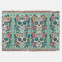 Manta Boho Calaveras de Azúcar