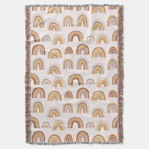 Manta Boho Deert Rainbow Abstract Arch Pattern Taupe
