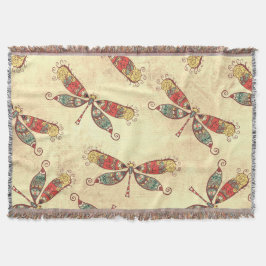 Manta Boho Dragonflies en Sepia