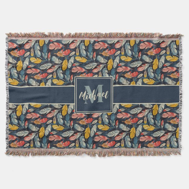 Manta Boho Feathered Whimsy Woven (Anverso)