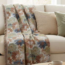 Manta Boho Floral Pattern Throw Blanket