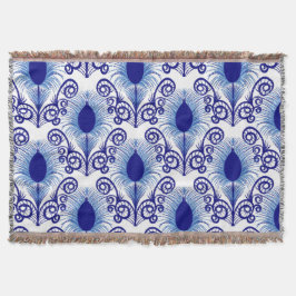 Manta Boho Peacock Feather Jewel Tone-Blue