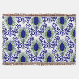 Manta Boho Peacock Feather Jewel Tone-Blue Green