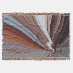 Manta Boho personalizado mármol acuarela rayas otoñales 