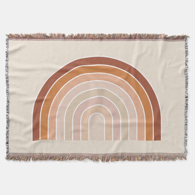 Manta Boho Rainbow Beige Terracotta (Anverso)