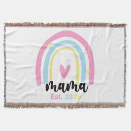 Manta Boho Rainbow Custom Mama Est. Year Keepsake