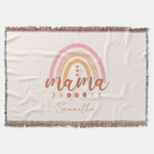 Manta Boho Rainbow Mama con las fases lunares