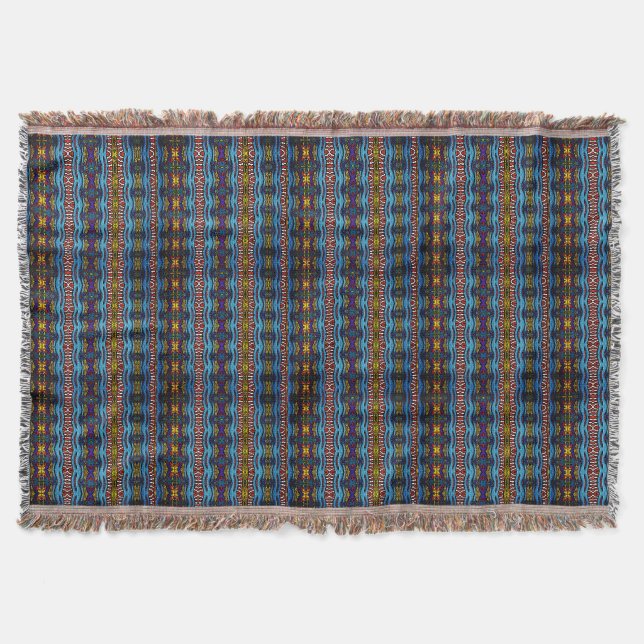 Manta Boho Striped Throw Blanket (Anverso)