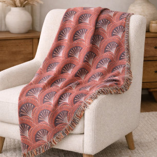 Manta Boho Terracotta Palma Abanico Venera