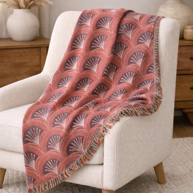 Manta Boho Terracotta Palma Abanico Venera  (Subido por el creador)