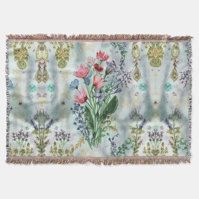 Manta Boho Watercolor Blanket - Dreamy Pastel Throw (Anverso)