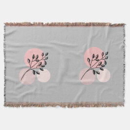 Manta Boho Zen Botánico En Círculos Rosa Y Lilac