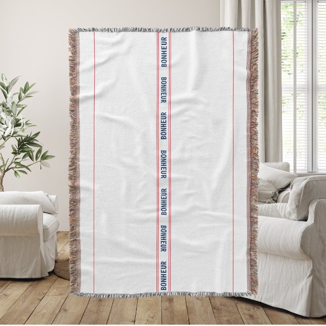 Manta Bonheur azul francés y rayas rojas (Subido por el creador)