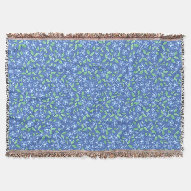 Manta Bonito Ditsy Periwinkle Blue Green Floral Pattern (Anverso)
