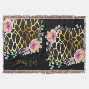 Manta Bonito Girly Purpurina Gold Animal Print Named Gla