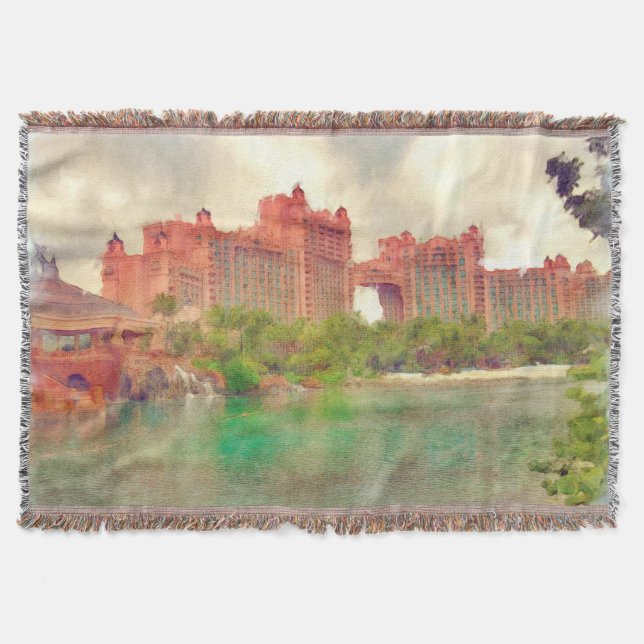 Manta Bonito Paradise Island Throw Blanket (Anverso)