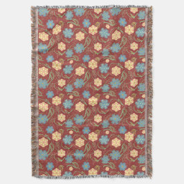 Manta Bonito patrón floral moderno - rojo