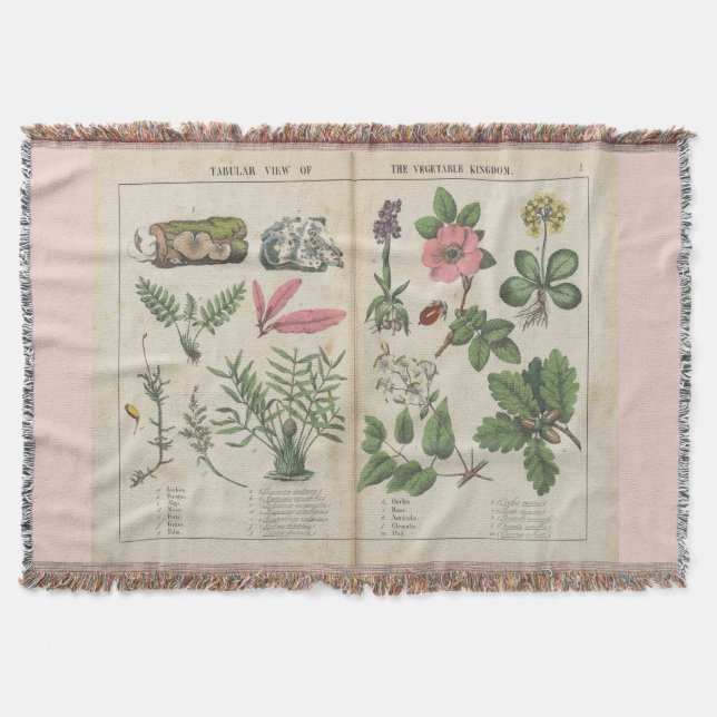 Manta Bonito Vintage Botánico Throw Blanket (Anverso)