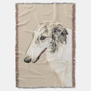 Manta Borzoi (Brindle plateado) Pintura original de arte