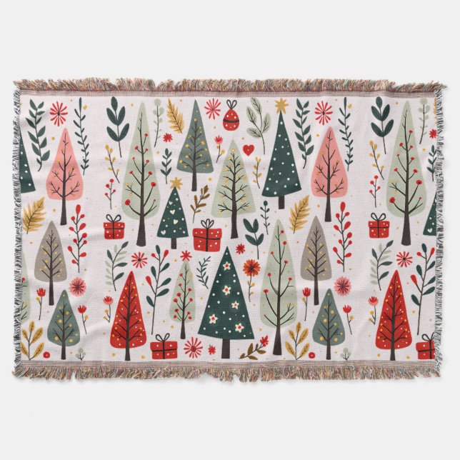 Manta Bosque de árboles de Navidad caprichosos (Anverso)